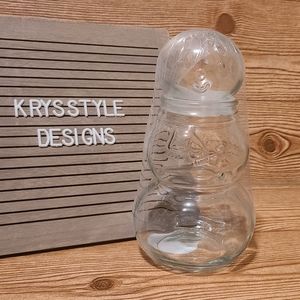 Target Bullseye Playground 2023 Glass Snowman Container Jar Canister